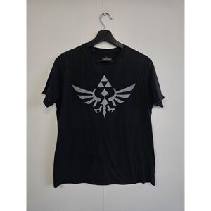 The Legend Of‎ Zelda Shirt Mens Large Black Triforce Hylian Crest Graphic Tee